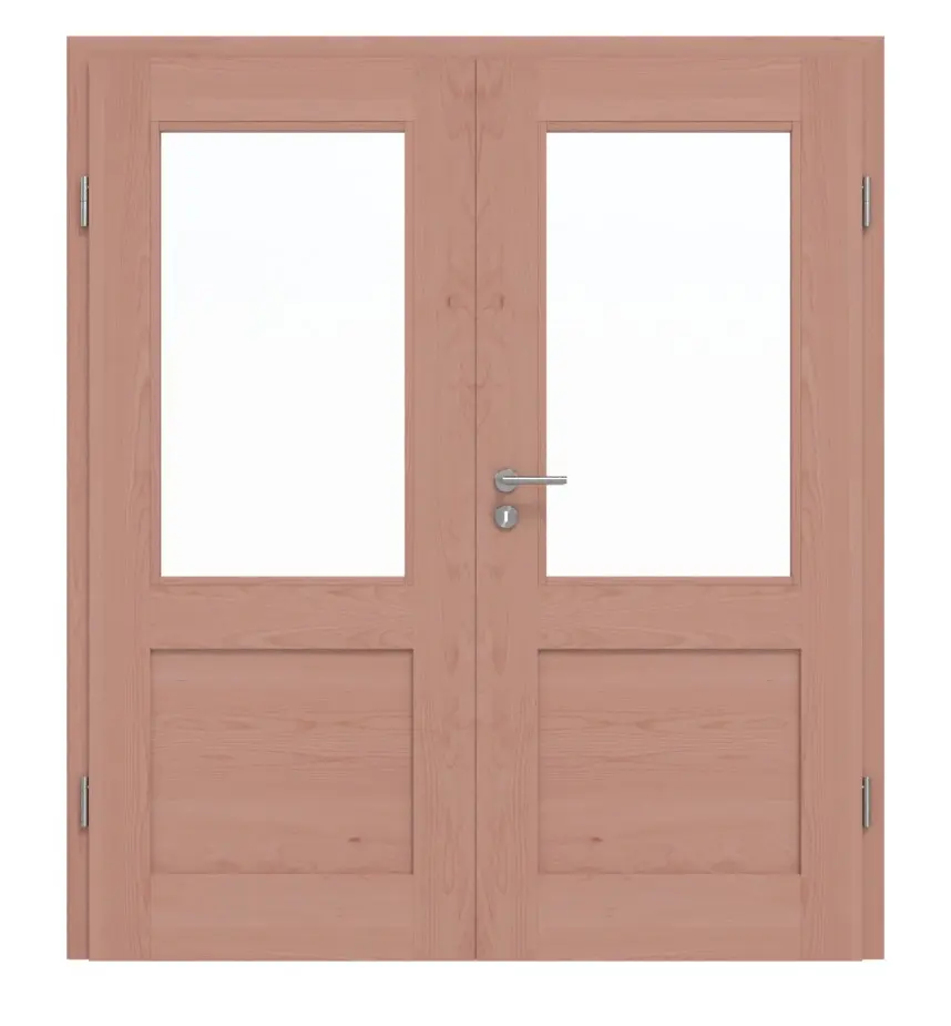 Drzwi dwuskrzydłowe TM-16 buk drewno lite z ościeżnicą