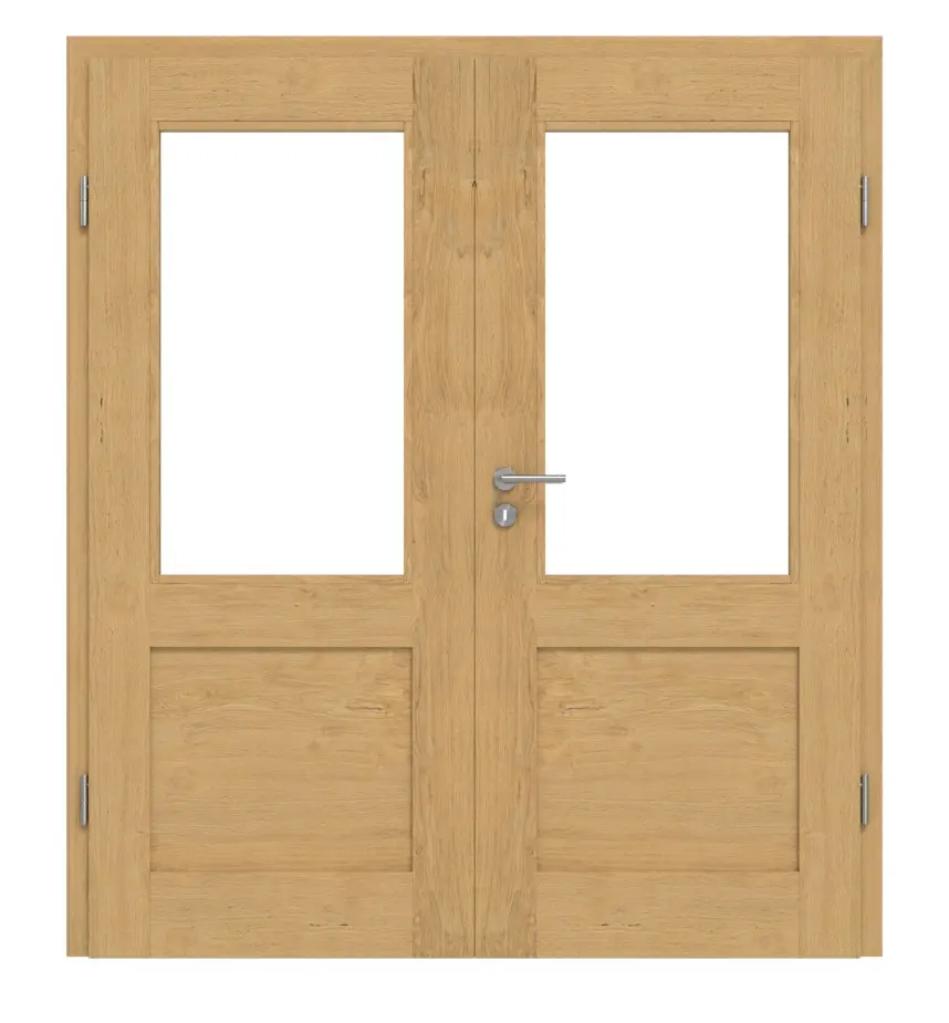 Drzwi 2-skrzydłowe TM-16 dąb bezsęczny drewno lite z ościeżnicą