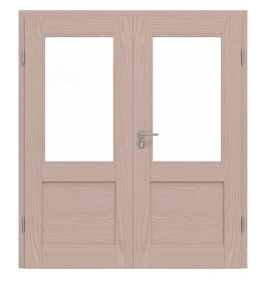 Drzwi 2-skrzydłowe TM-16 sosna nordycka bezsęczna drewno lite z ościeżnicą