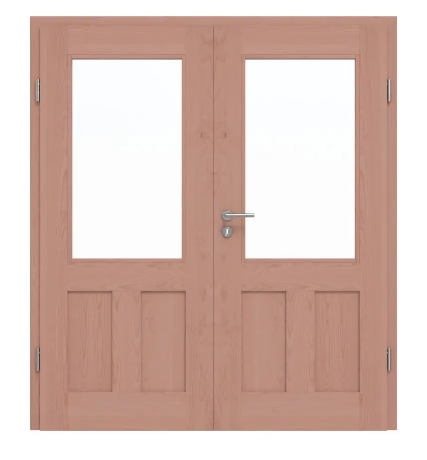 Drzwi dwuskrzydłowe TM-21 buk drewno lite z ościeżnicą