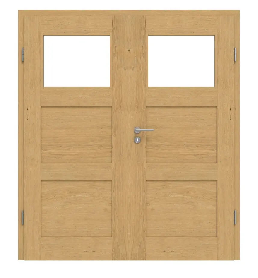 Drzwi 2-skrzydłowe TM-31 dąb bezsęczny drewno lite z ościeżnicą