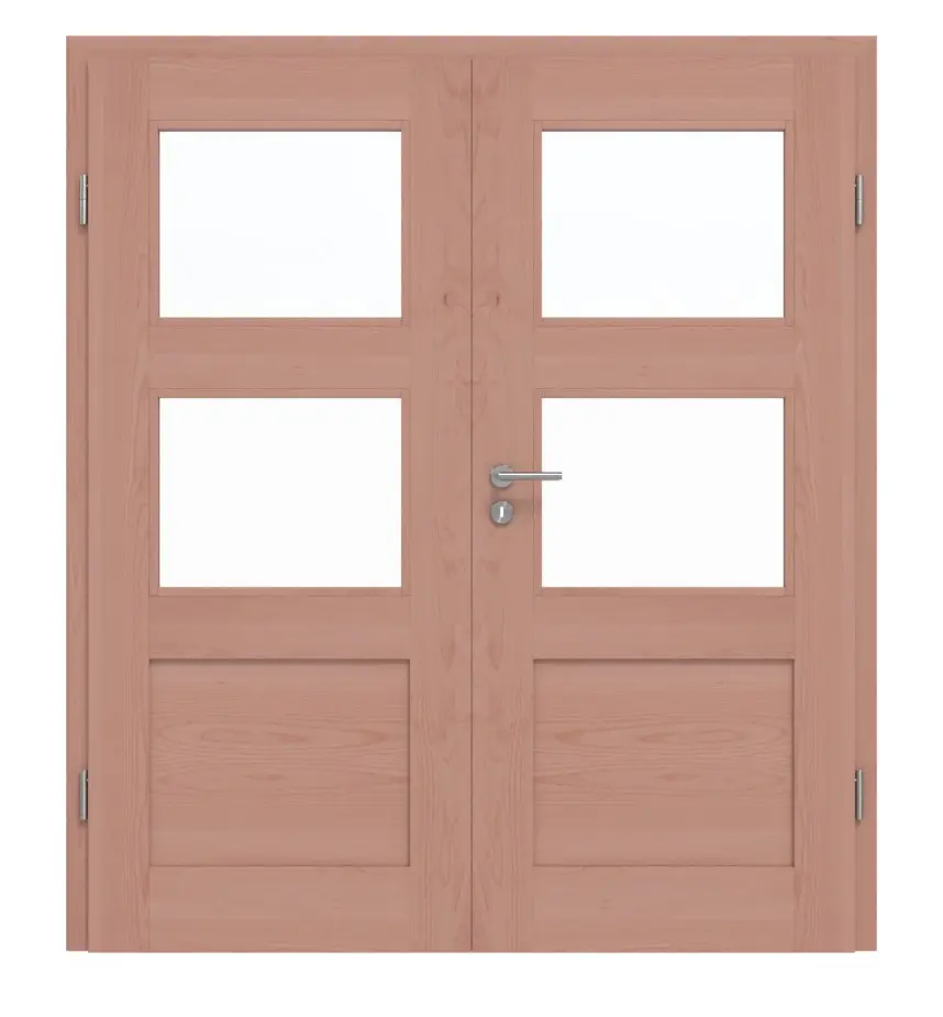 Drzwi dwuskrzydłowe TM-32 buk drewno lite z ościeżnicą