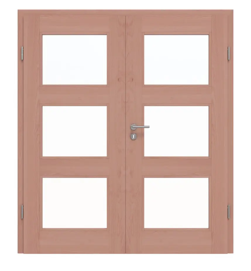 Drzwi dwuskrzydłowe TM-33 buk drewno lite z ościeżnicą