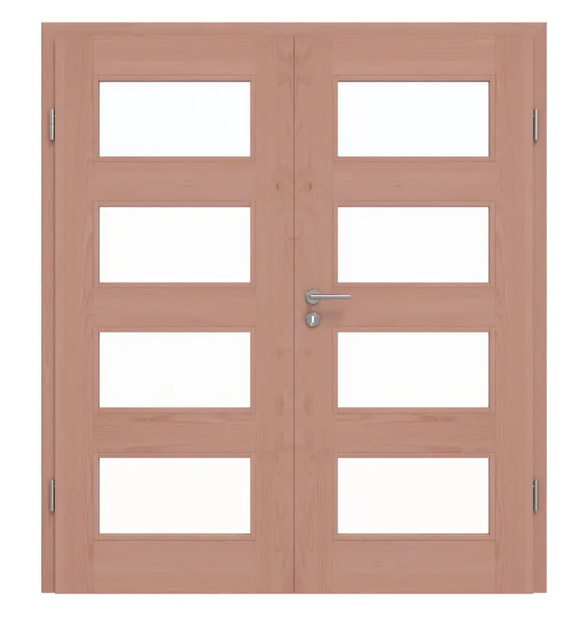 Drzwi dwuskrzydłowe TM-36 buk drewno lite z ościeżnicą