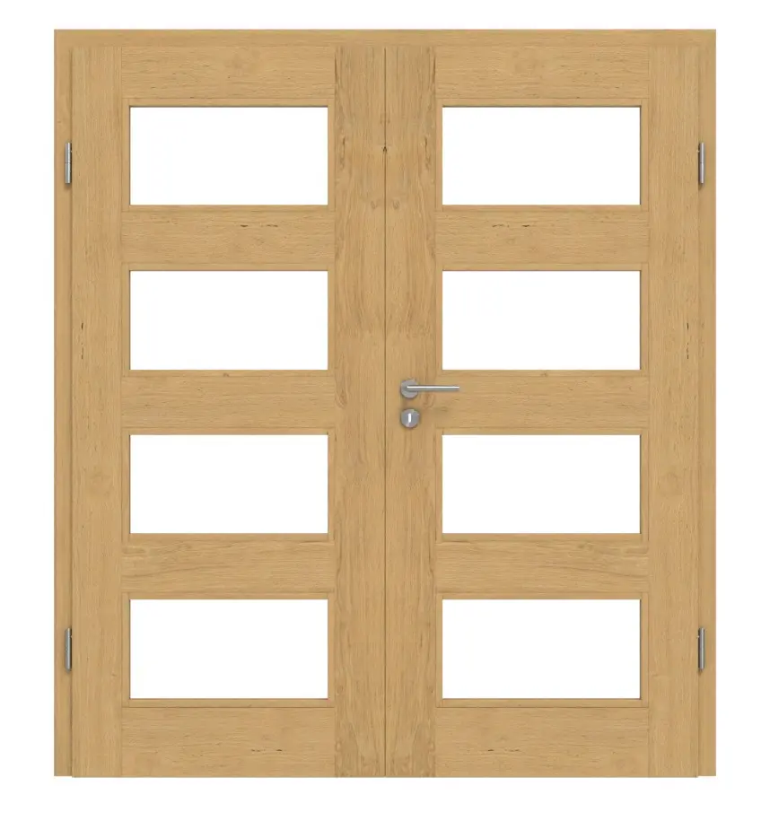 Drzwi 2-skrzydłowe TM-36 dąb bezsęczny drewno lite z ościeżnicą