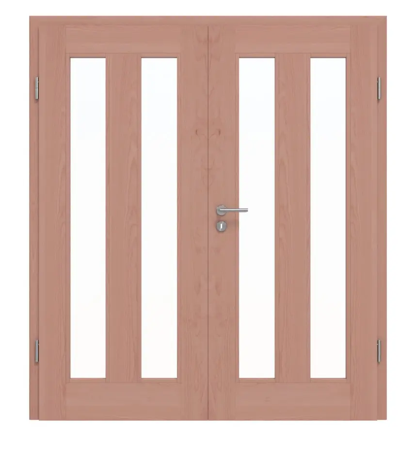 Drzwi dwuskrzydłowe TM-39 buk drewno lite z ościeżnicą