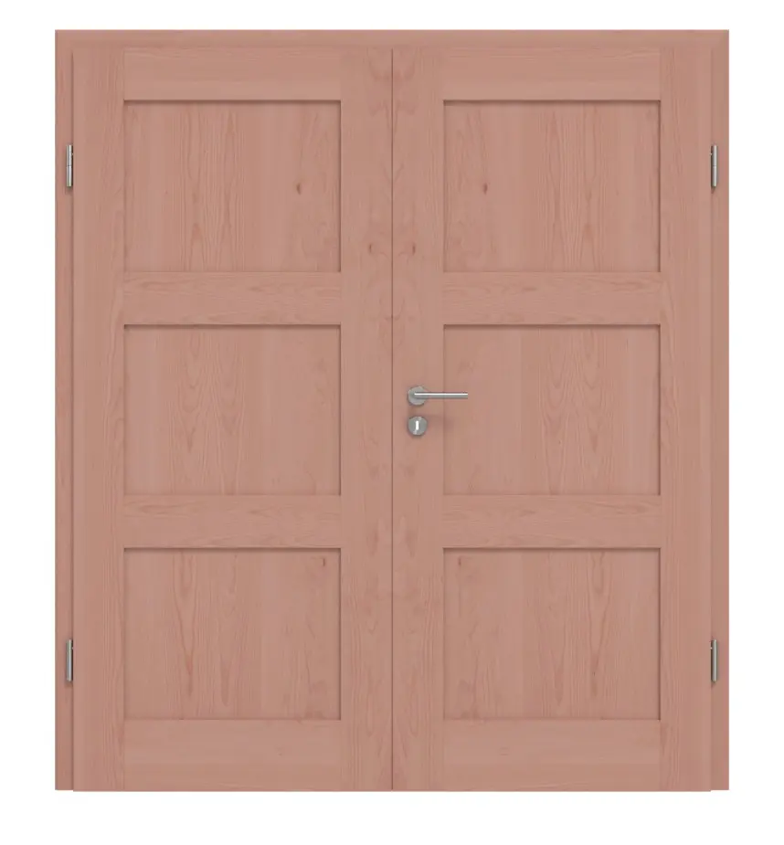 Drzwi dwuskrzydłowe TM-6 buk drewno lite z ościeżnicą