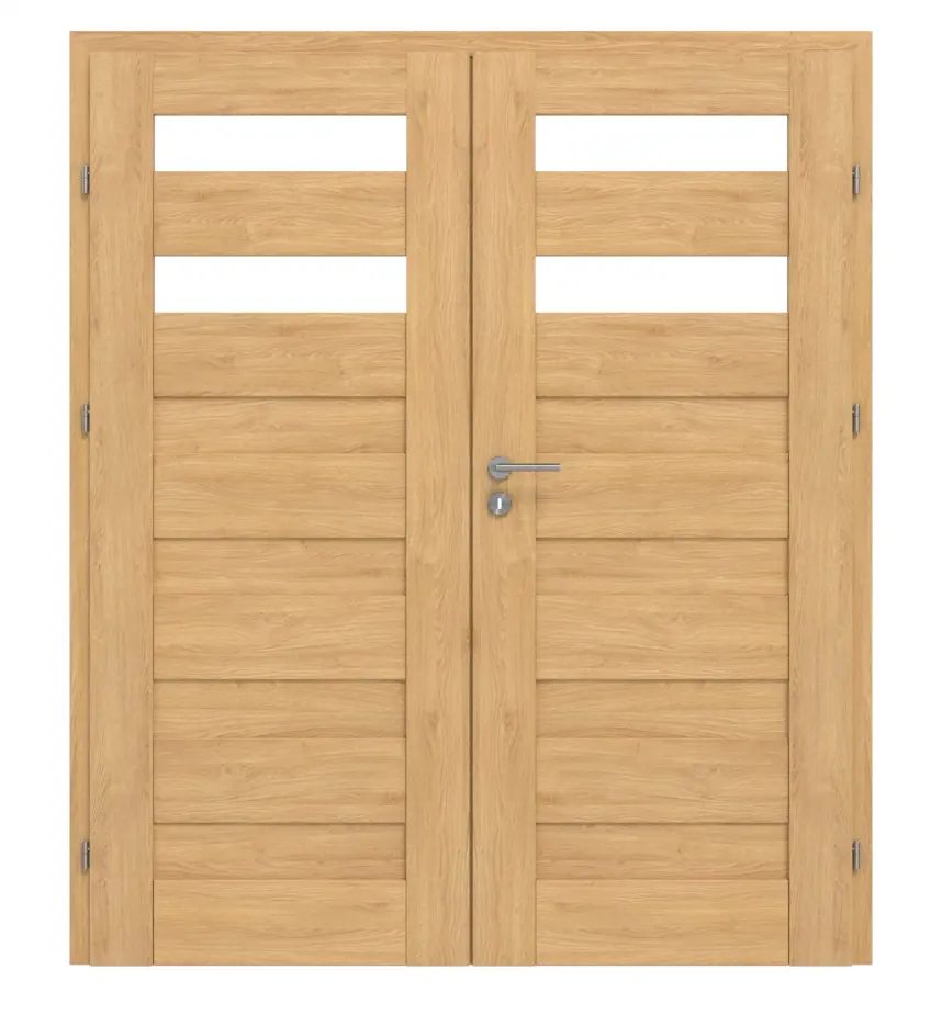 CLASSEN drzwi dwuskrzydłowe Tosca M2 dąb olejowane 3D Look z wycięciem na szybę z ościeżnicą