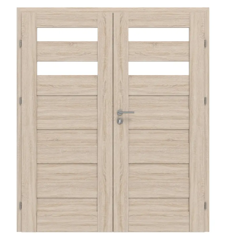CLASSEN drzwi dwuskrzydłowe Tosca M2 dąb Sonoma 3D Look z przeszkleniem wraz z ościeżnicą