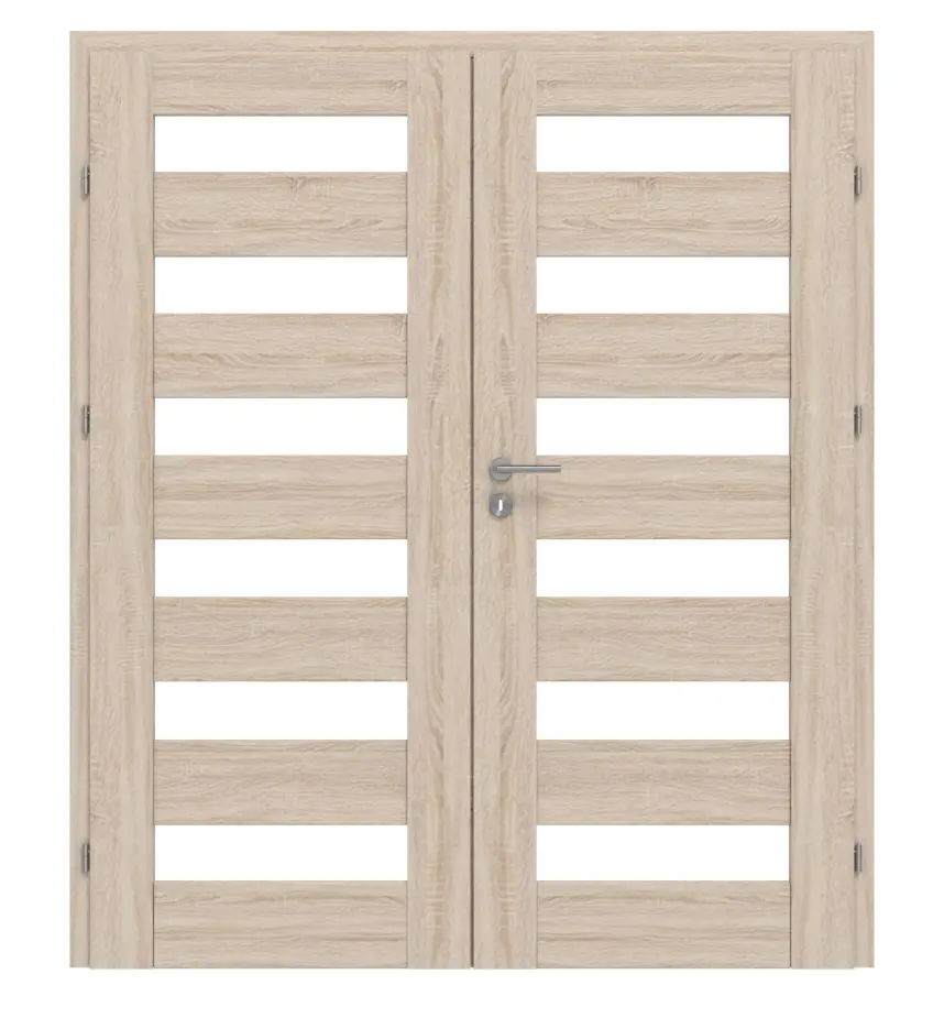CLASSEN drzwi dwuskrzydłowe Tosca M4 dąb Sonoma 3D Look z przeszkleniem i ościeżnicą