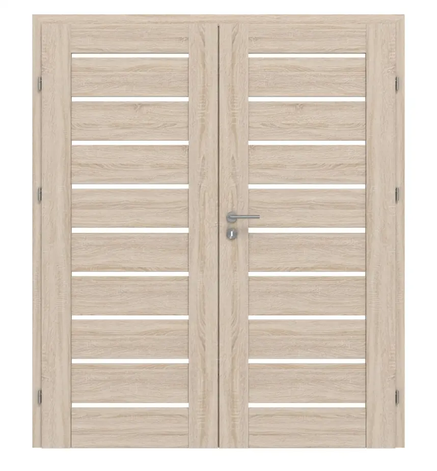 CLASSEN drzwi dwuskrzydłowe Tosca M5 dąb Sonoma 3D Look z przeszkleniem w zestawie z ościeżnicą