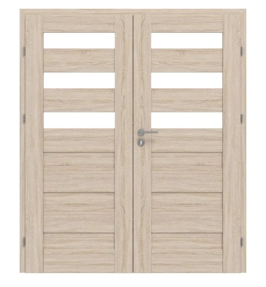 CLASSEN drzwi dwuskrzydłowe Tosca M6 dąb Sonoma 3D Look z przeszkleniem w tym ościeżnica