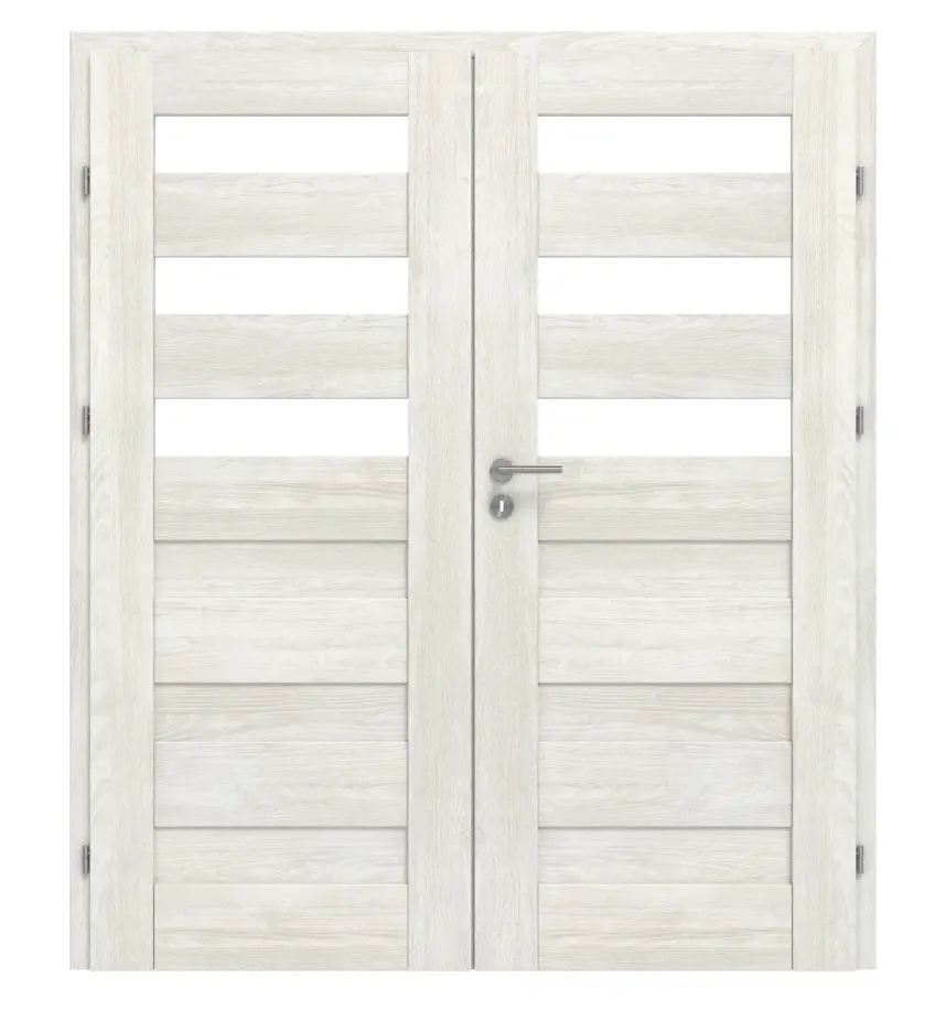 CLASSEN drzwi dwuskrzydłowe Tosca M6 jesion norweski CPL z przeszkleniem i ościeżnicą