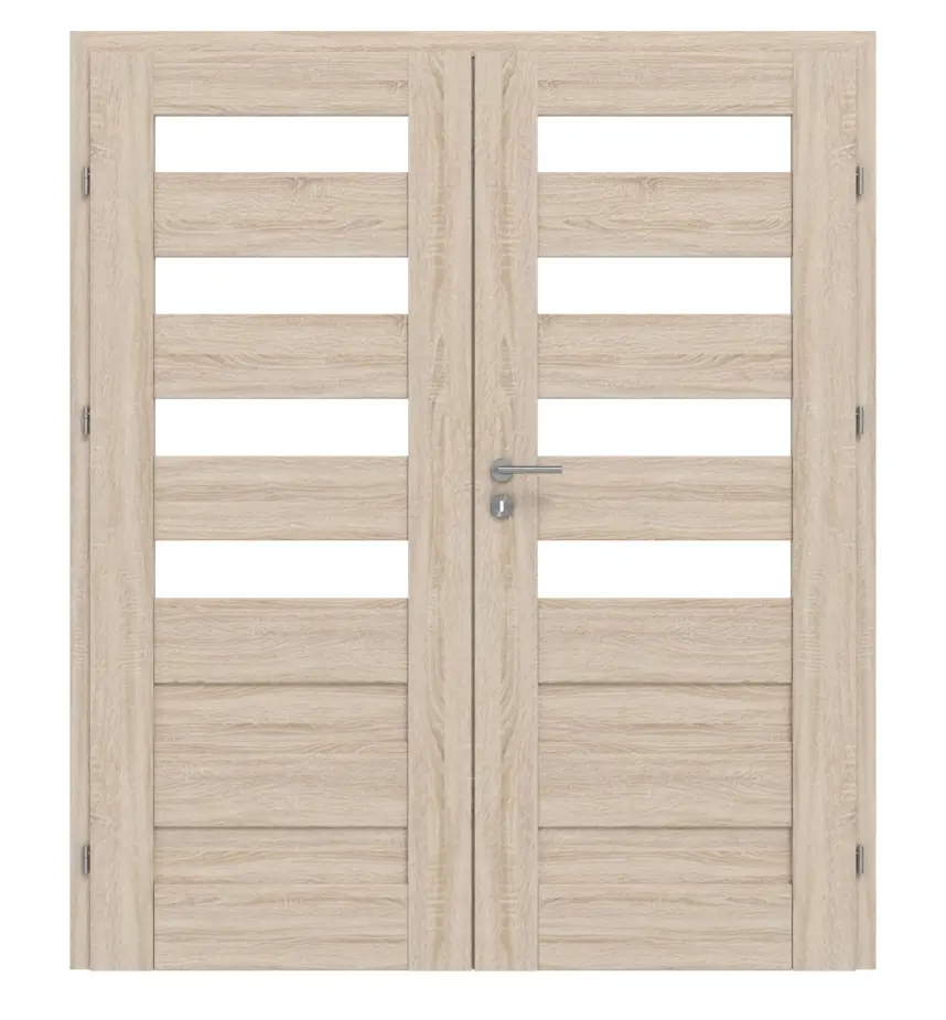 CLASSEN drzwi dwuskrzydłowe Tosca M7 dąb Sonoma 3D Look z przeszkleniem z ościeżnicą