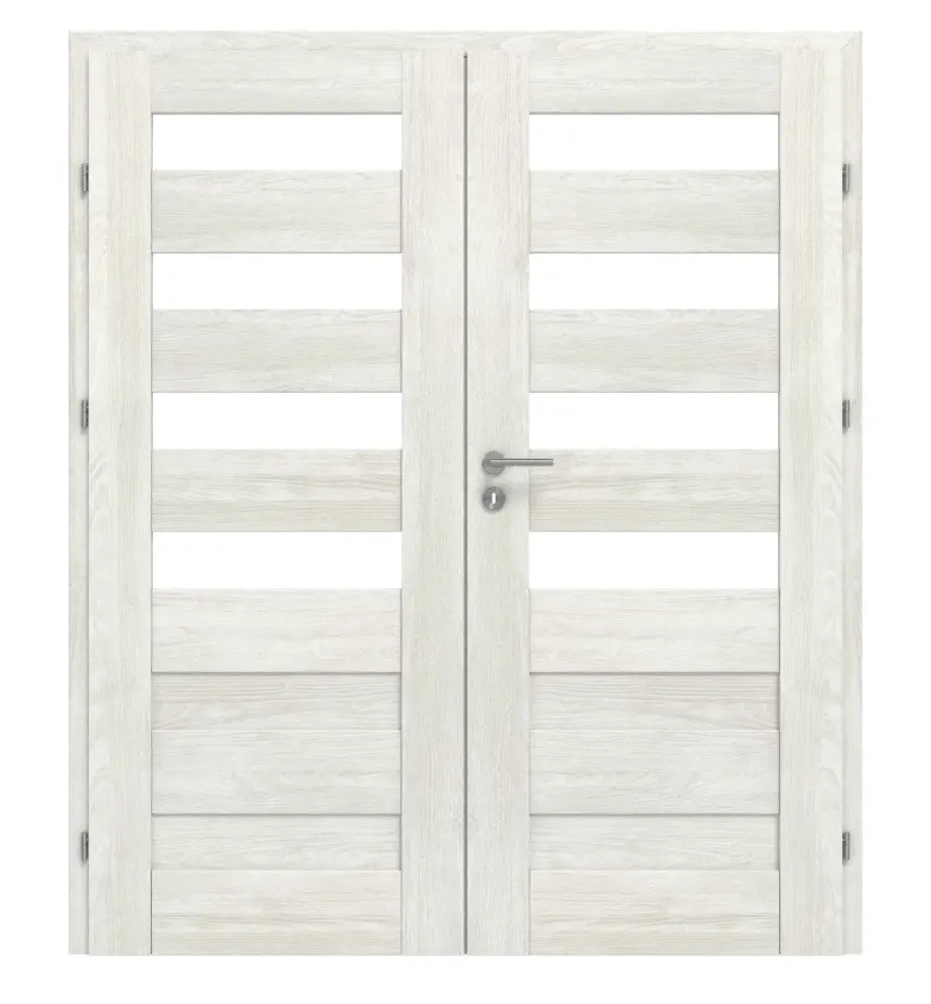 CLASSEN drzwi dwuskrzydłowe Tosca M7 jesion norweski CPL z przeszkleniem i ościeżnicą