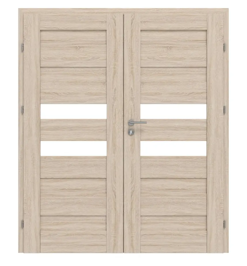 CLASSEN drzwi 2-skrzydłowe Tosca M8 dąb Sonoma 3D Look z przeszkleniem i ościeżnicą