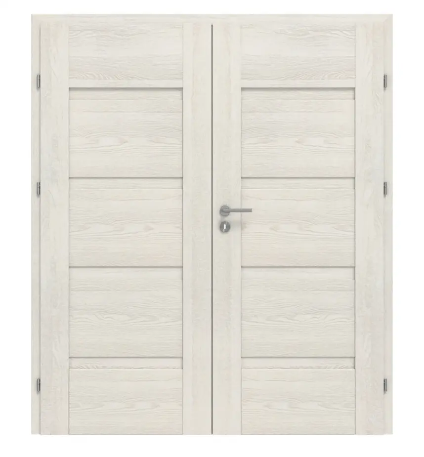 CLASSEN drzwi dwuskrzydłowe Tumula M1 jesion biały 3D Look z ościeżnicą