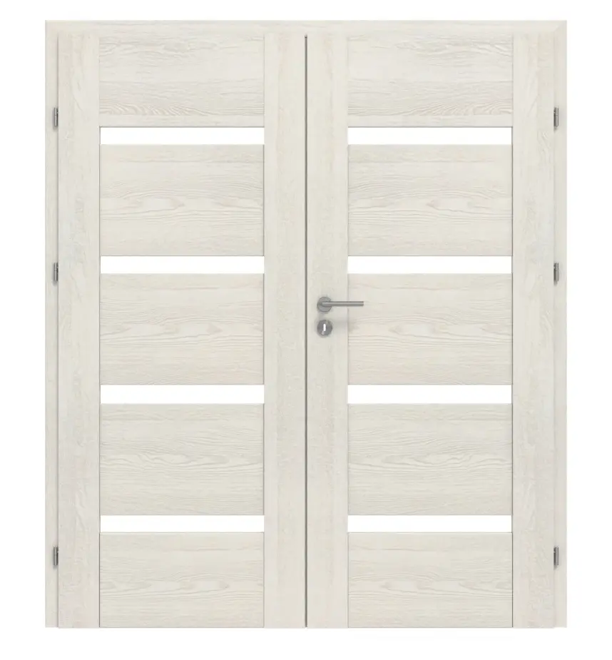 CLASSEN drzwi dwuskrzydłowe Tumula M3 jesion biały 3D Look z ościeżnicą