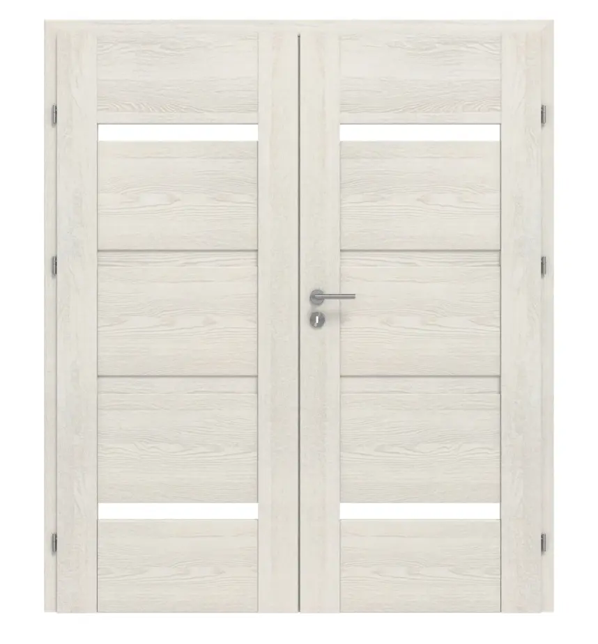 CLASSEN drzwi dwuskrzydłowe Tumula M5 jesion biały 3D Look z ościeżnicą