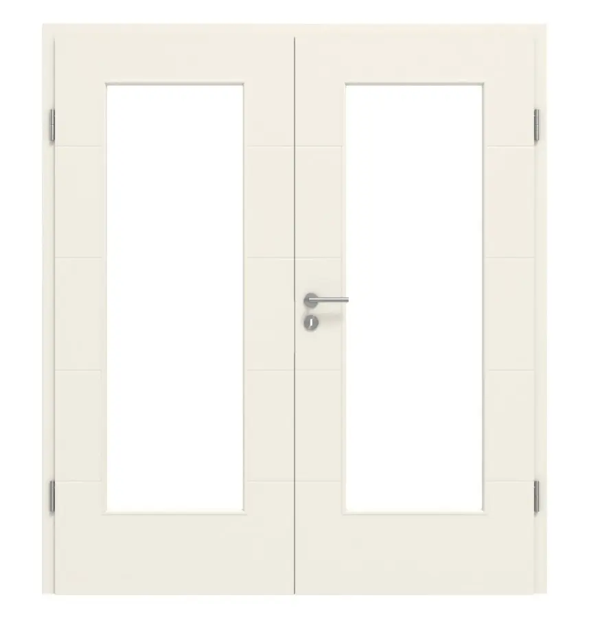 KILSGAARD drzwi dwuskrzydłowe Typ 17-14 F-W biały lakier RAL 9010 z przeszkleniem i ościeżnicą