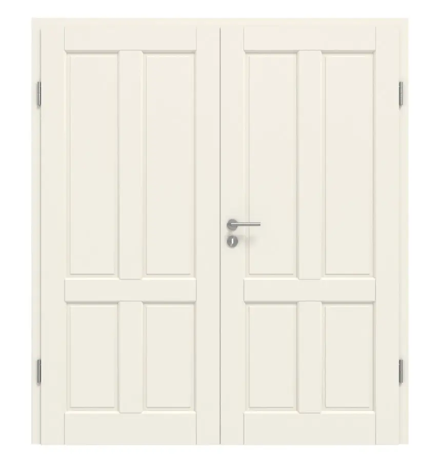 KILSGAARD Drzwi podwójne typu 18-04 białe lakierowane RAL 9010 z ościeżnicą