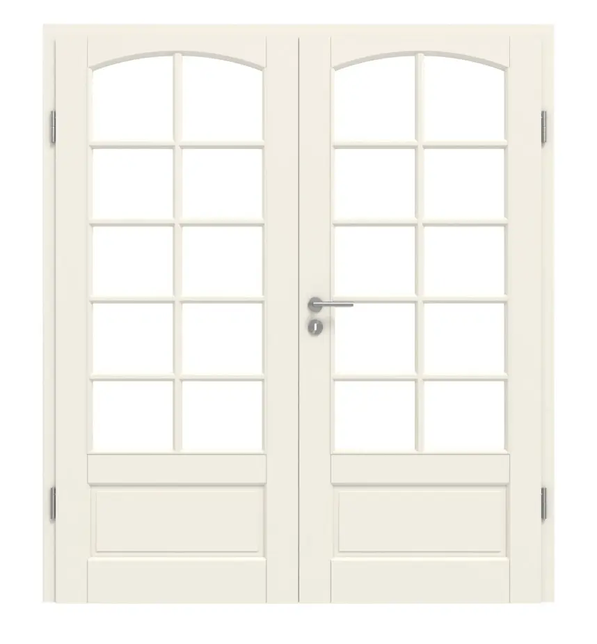 KILSGAARD Drzwi podwójne typu 18 białe lakierowane RAL 9010 z przeszkleniem SP-10-B z ościeżnicą