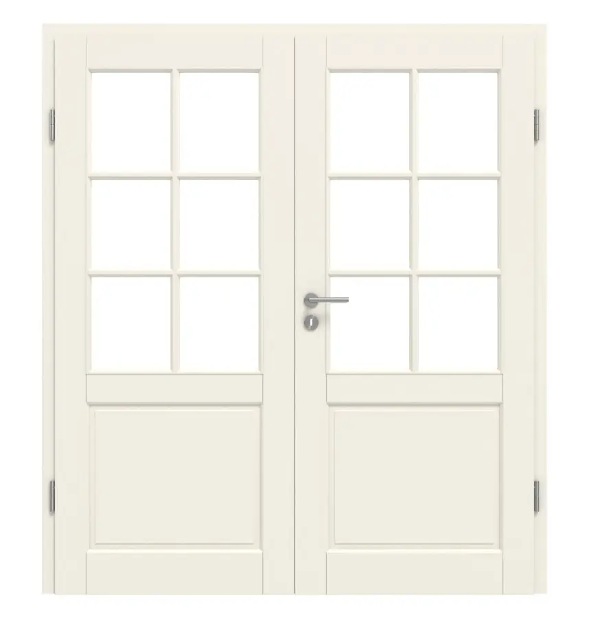 KILSGAARD drzwi dwuskrzydłowe Typ 18 biały lakier RAL 9010 ze szprosem SP-6 z ościeżnicą