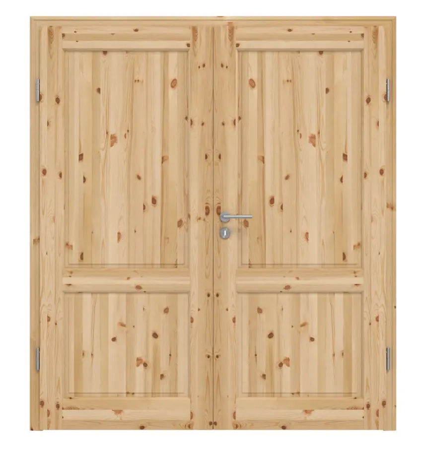 KILSGAARD Drzwi podwójne Typ 02-02 Sosna Lite Drewno z ościeżnicą