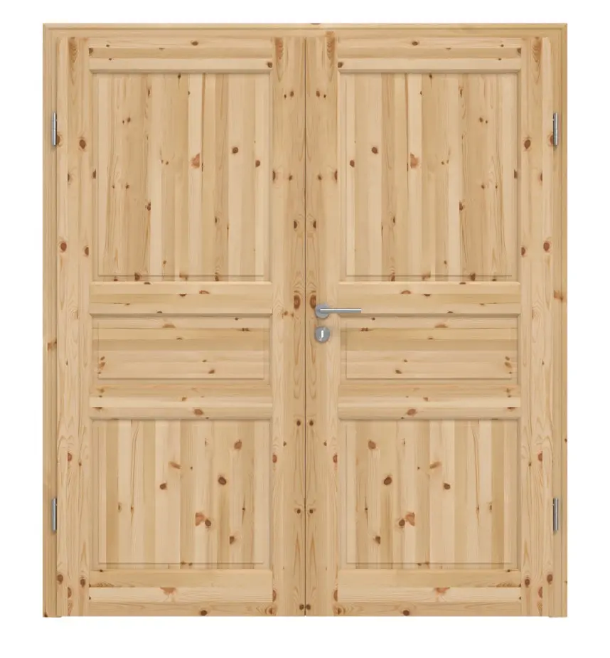 KILSGAARD Drzwi podwójne Typ 02-03 Sosna Lite Drewno z ościeżnicą