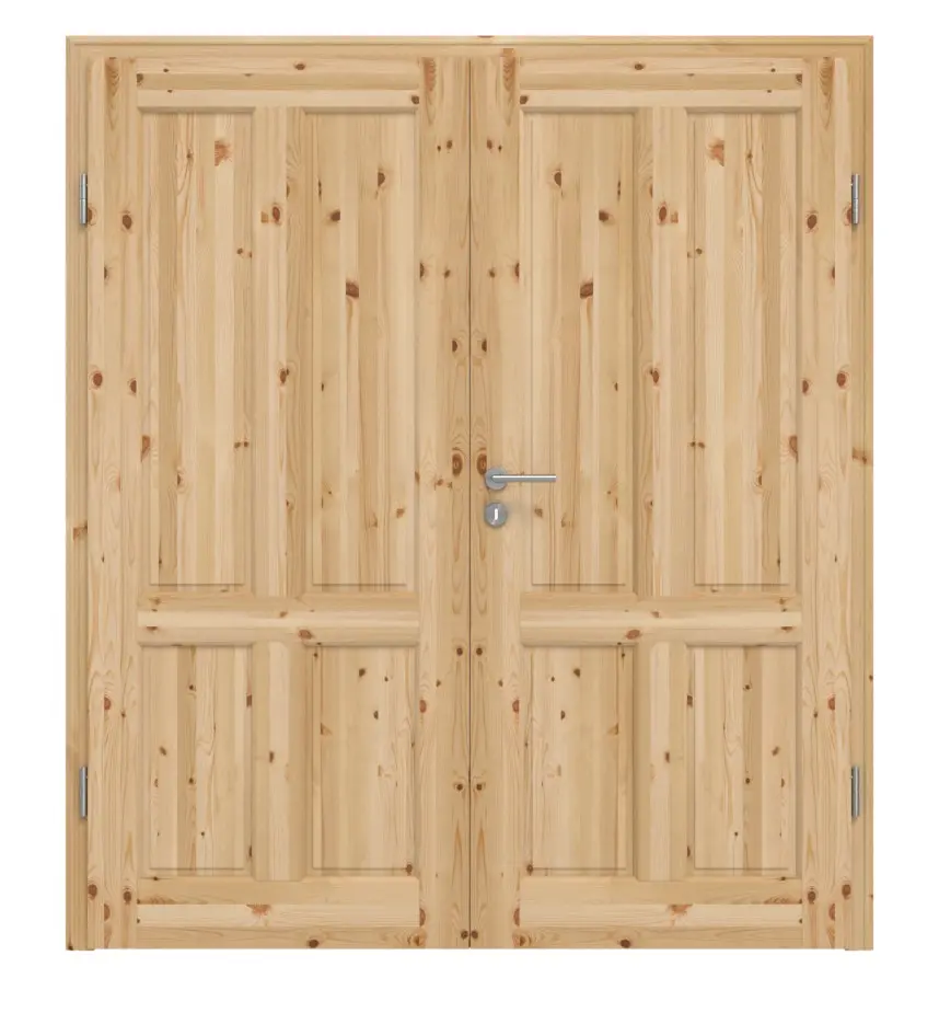 KILSGAARD drzwi dwuskrzydłowe typ 02-04 z lite drewno sosna z ościeżnicą