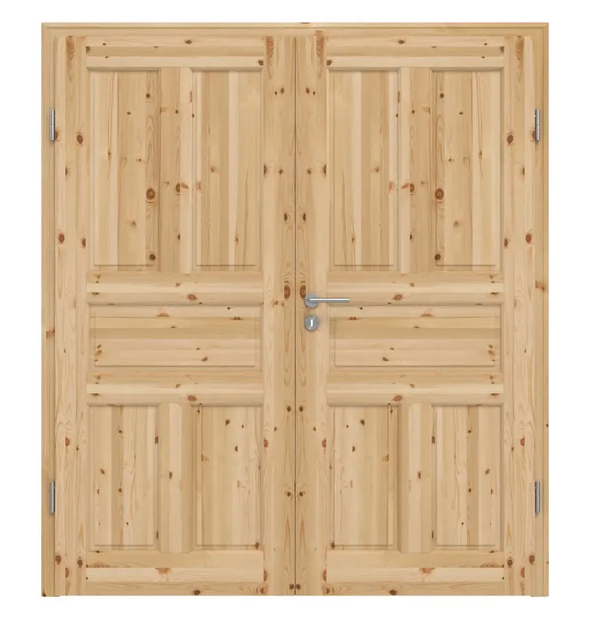 KILSGAARD Drzwi podwójne Typ 02-05 Sosna Lite Drewno z ościeżnicą