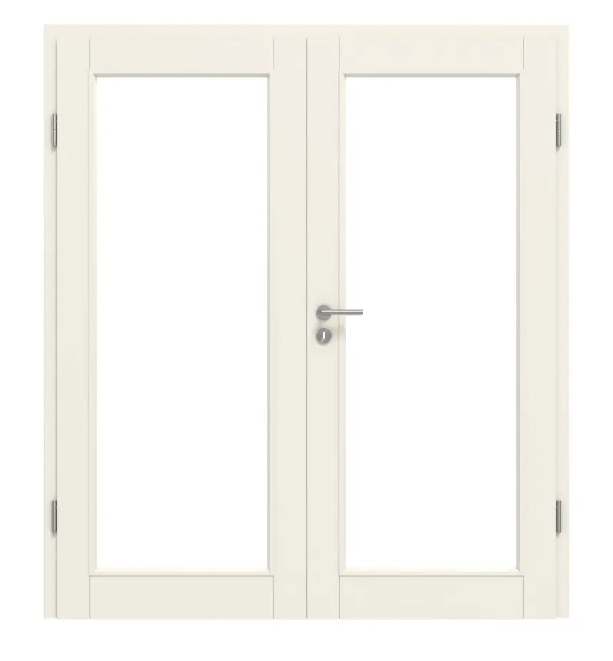 KILSGAARD drzwi podwójne Typ 20-01 białe lakierowane z przeszkleniem i ościeżnicą