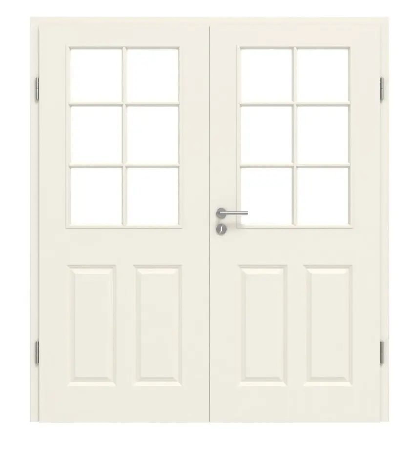 KILSGAARD drzwi podwójne Typ 20-04 białe lakierowane z przeszkleniem SP-6 z ościeżnicą