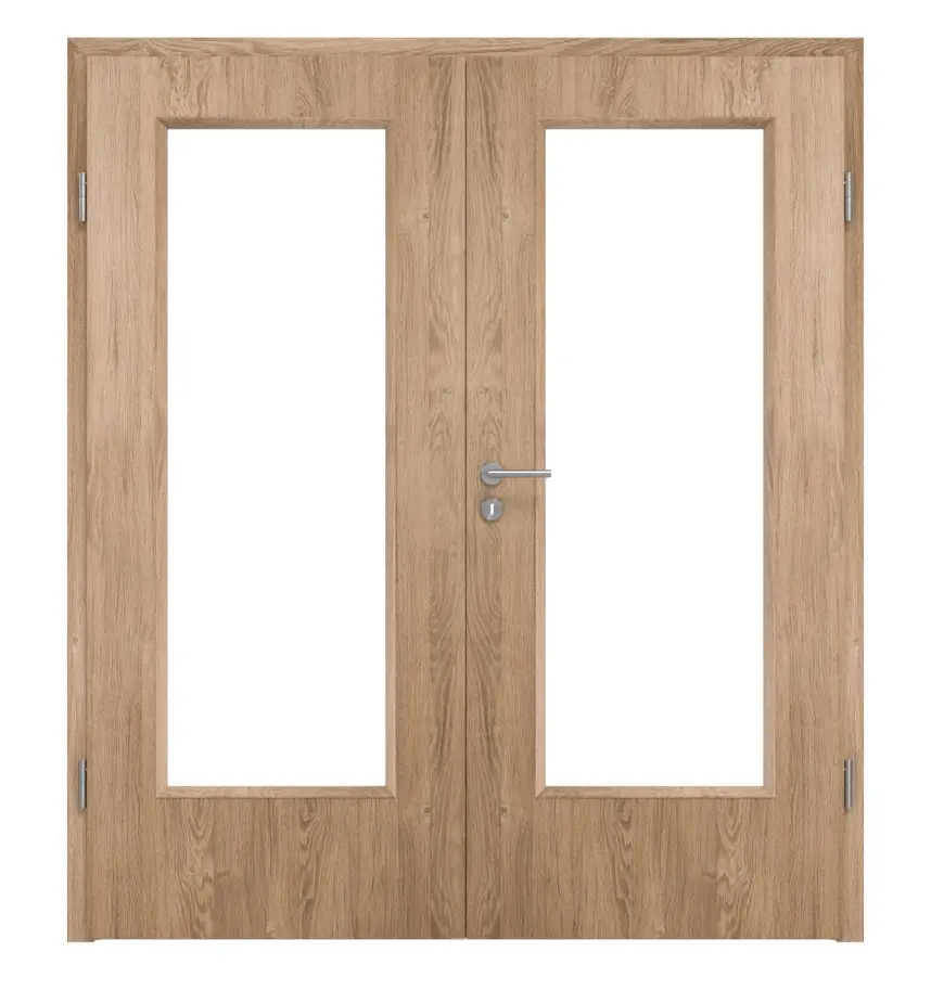 KILSGAARD Drzwi podwójne Typ 43 Dąb dymny Lamikor z przeszkleniem z ościeżnicą