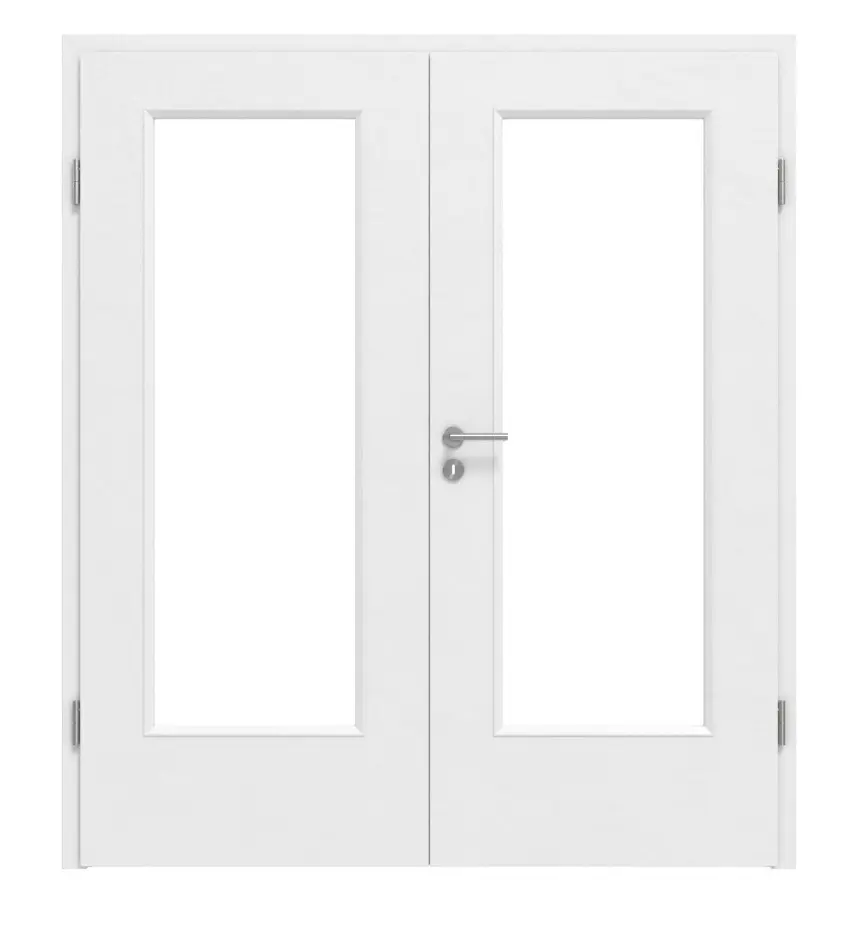 Widok frontowy modelu Typ 43-LA Uni szary Lamikor, drzwi dwuskrzydłowe z ościeżnicą - Kilsgaard