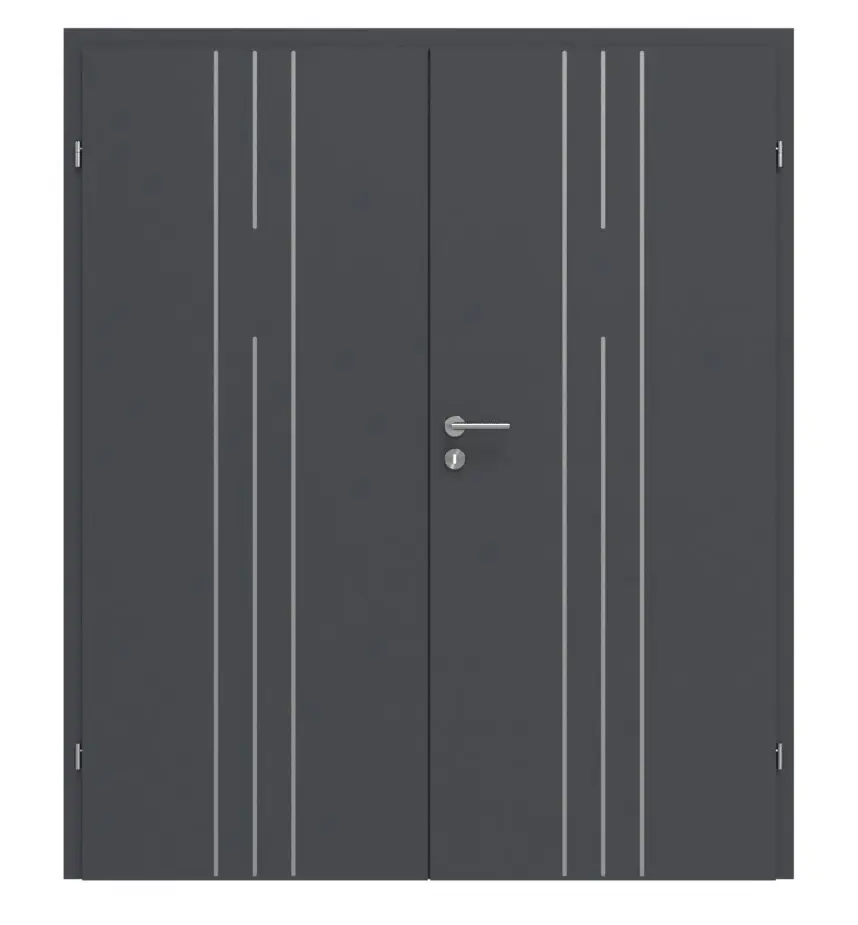 CLASSEN drzwi dwuskrzydłowe Natura HK Venom Alu M5 grafit RAL 7024 CPL z ościeżnicą