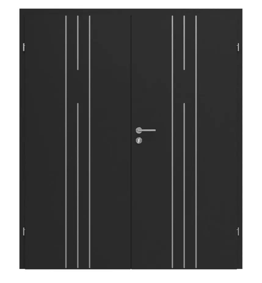 CLASSEN drzwi dwuskrzydłowe Natura HK Venom Alu M5 Uni Black Iridium z ościeżnicą