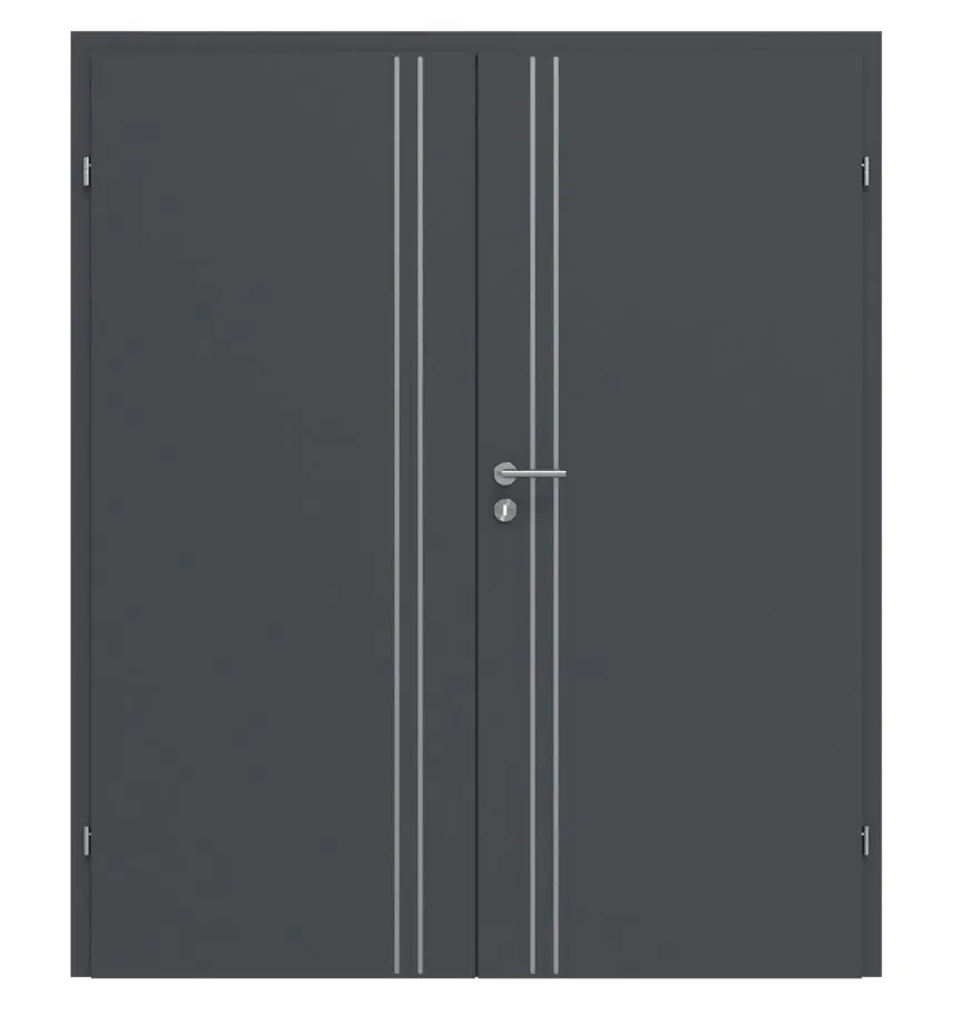 CLASSEN drzwi dwuskrzydłowe Natura HK Venom Alu M6 Grafit RAL 7024 CPL z ościeżnicą