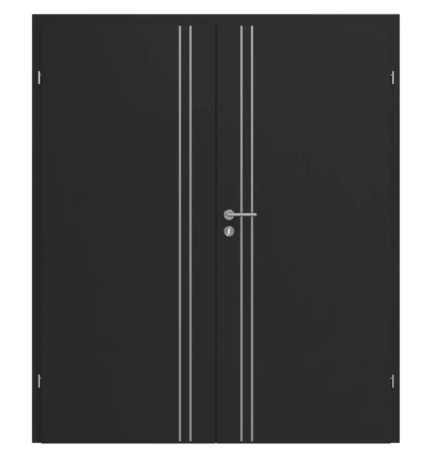 CLASSEN drzwi dwuskrzydłowe Natura HK Venom Alu M6 Uni Black Iridium z ościeżnicą