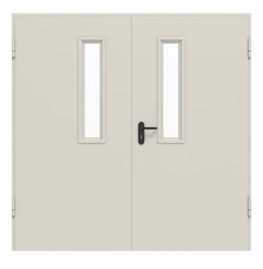 HÖRMANN kompletny zestaw stalowe drzwi zewnętrzne wielofunkcyjne D65-2 OD z przeszkleniem LA-B1 w tym ościeżnica blokowa