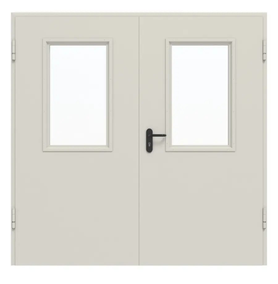 HÖRMANN kompletny zestaw stalowe wielofunkcyjne drzwi zewnętrzne D65-2 OD z przeszkleniem LA-B2 w zestawie z ościeżnicą narożną