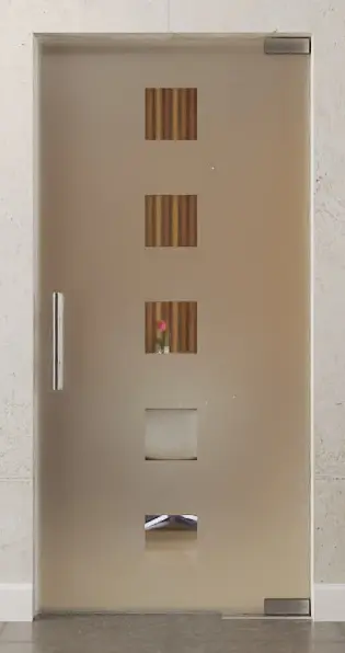 Zdjęcie drzwi wahadłowych szklanych Cinque motyw przezroczysty DORMA Mundus BTS wariant 1 - Erkelenz