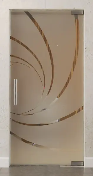 Zdjęcie przezroczystych drzwi wahadłowych szklanych z motywem Cristall DORMA Mundus BTS wariant 1 - Erkelenz