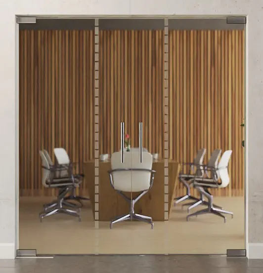 Zdjęcie Algo motyw matowy 2-skrzydłowe drzwi wahadłowe szklane DORMA Mundus BTS wariant 4 - Erkelenz