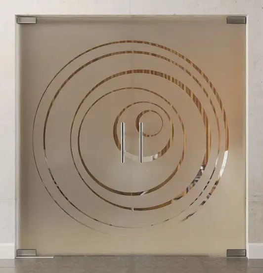 Zdjęcie Lira motyw przezroczysty 2-skrzydłowe drzwi wahadłowe szklane DORMA Mundus BTS wariant 4 - Erkelenz