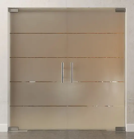 Zdjęcie Prime motyw przezroczysty 2-skrzydłowe drzwi wahadłowe szklane DORMA Mundus BTS wariant 4 - Erkelenz