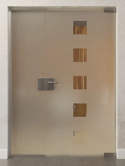 Zdjęcie drzwi całoszklanych Cinque motyw przezroczysty z nieruchomym elementem bocznym DORMA Mundus wariant 1 - Erkelenz