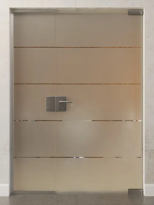 Zdjęcie drzwi całoszklanych Prime motyw przezroczysty ze stałym elementem bocznym DORMA Mundus wariant 1 - Erkelenz