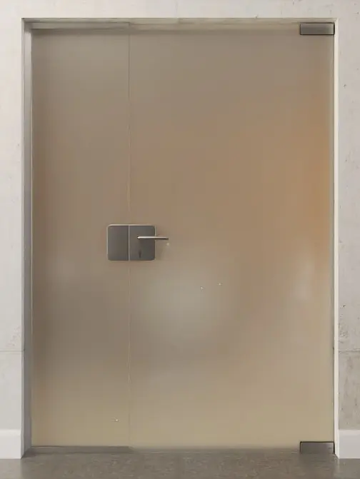 Bild von Vollflächig matt Ganzglastür mit festem Seitenteil DORMA Mundus Variante 1 - Erkelenz