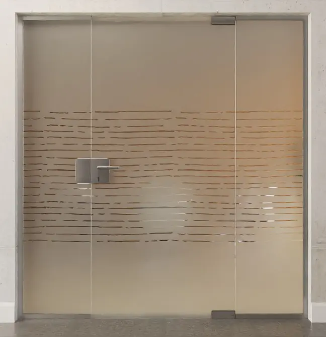 Bild von Morse Motiv klar Ganzglastür mit zwei festen Seitenteilen DORMA Mundus Variante 2 - Erkelenz